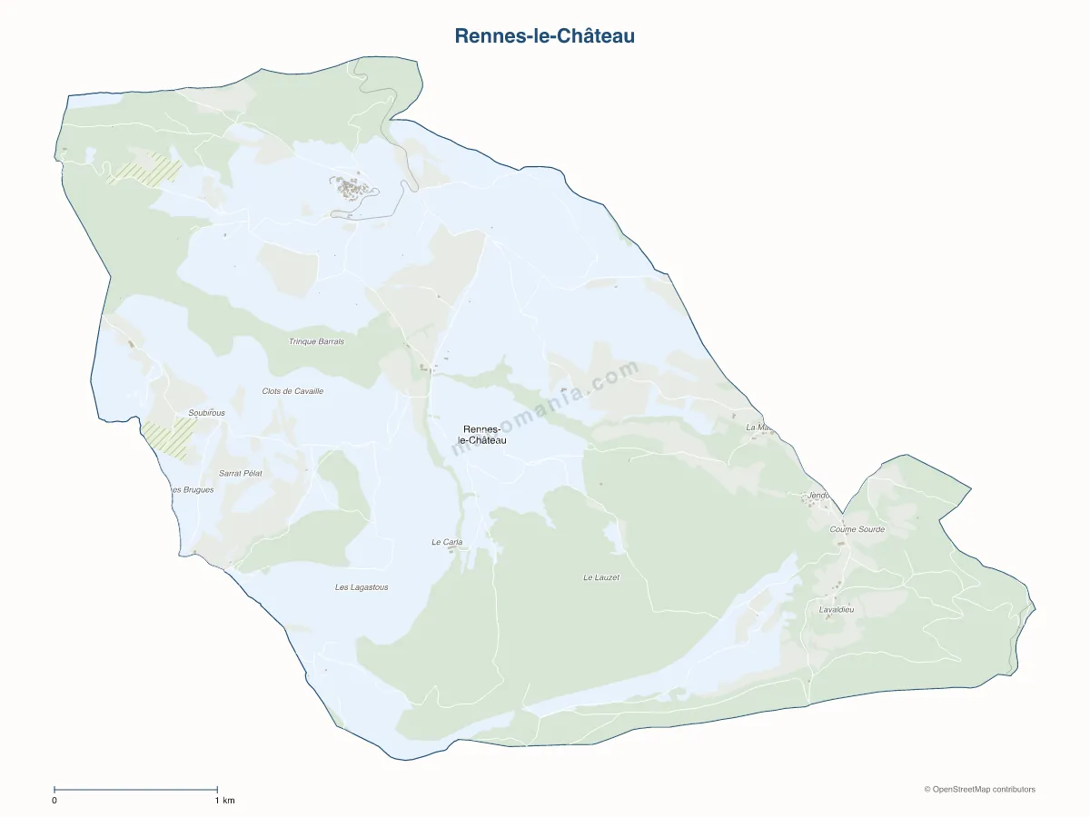 Carte de Rennes-le-Château à personnaliser