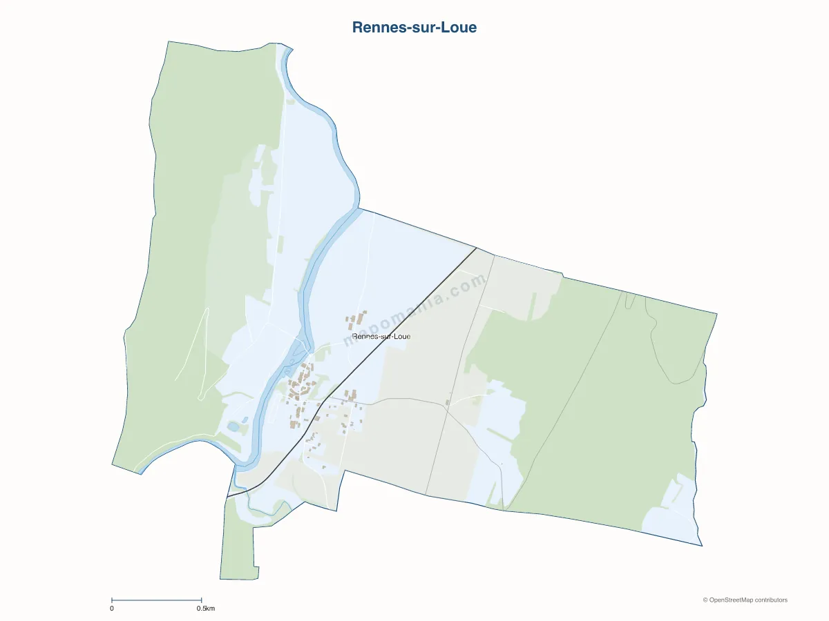 Carte de Rennes-sur-Loue à personnaliser