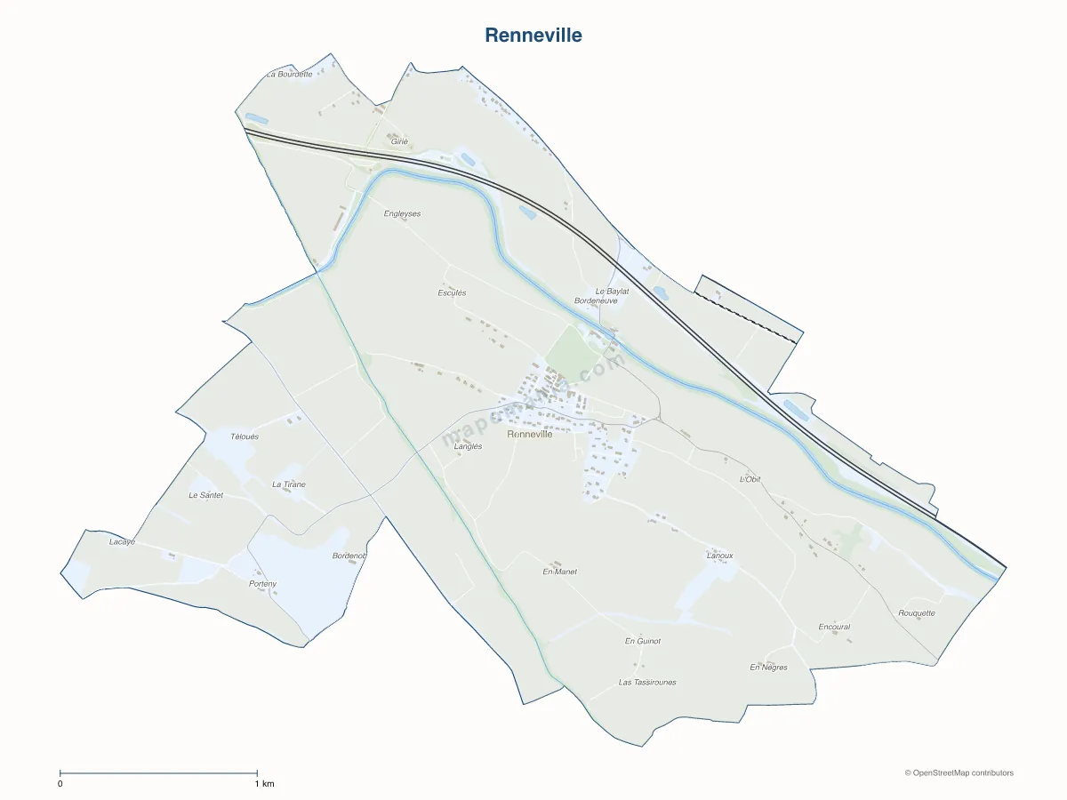 Carte de Renneville à personnaliser