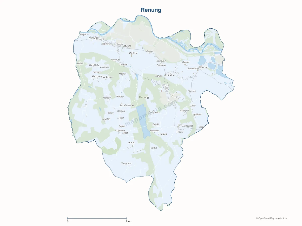 Carte de Renung à personnaliser