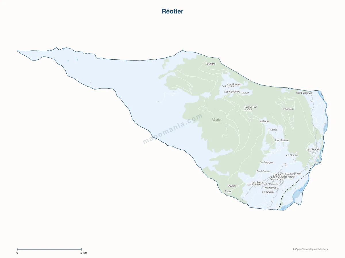 Carte de Réotier à personnaliser