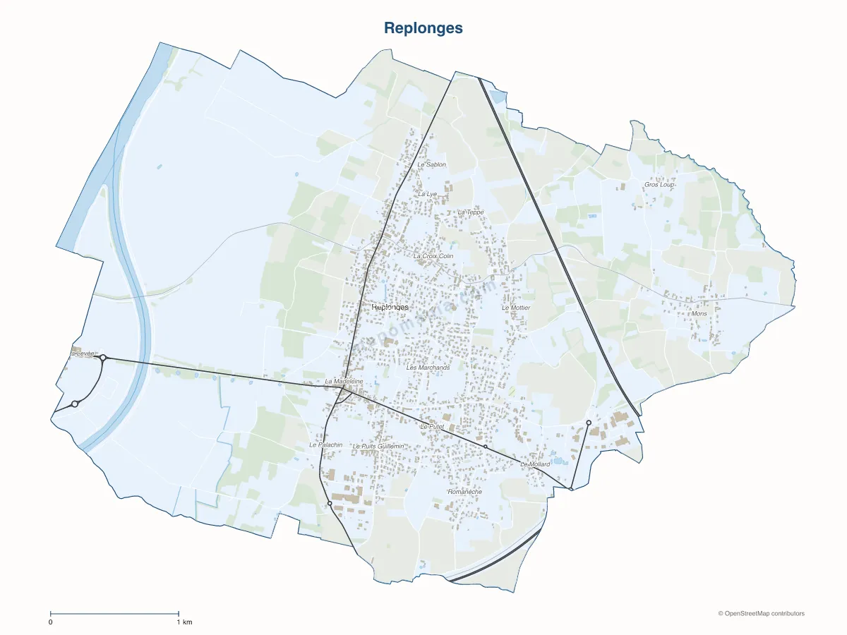 Carte de Replonges à personnaliser