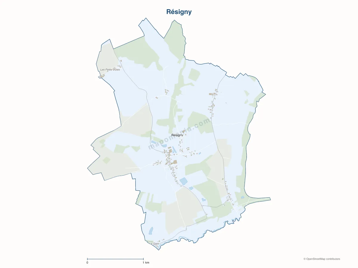 Carte de Résigny à personnaliser