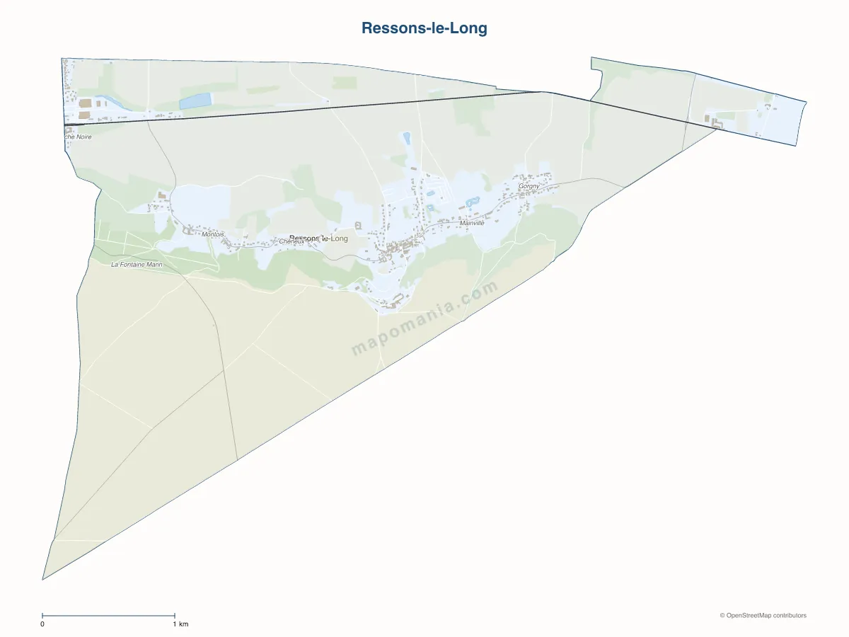 Carte de Ressons-le-Long à personnaliser