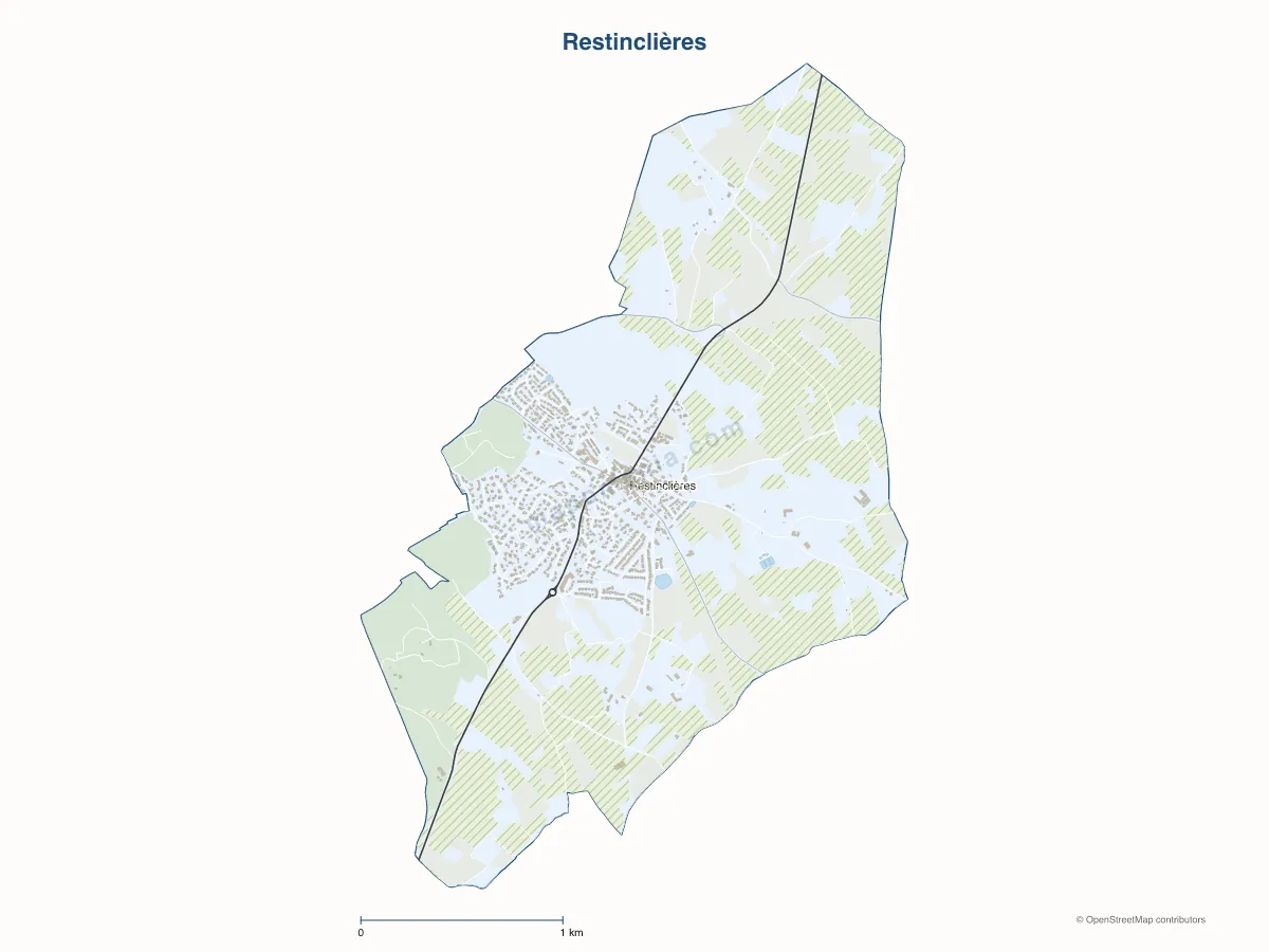 Carte de Restinclières à personnaliser