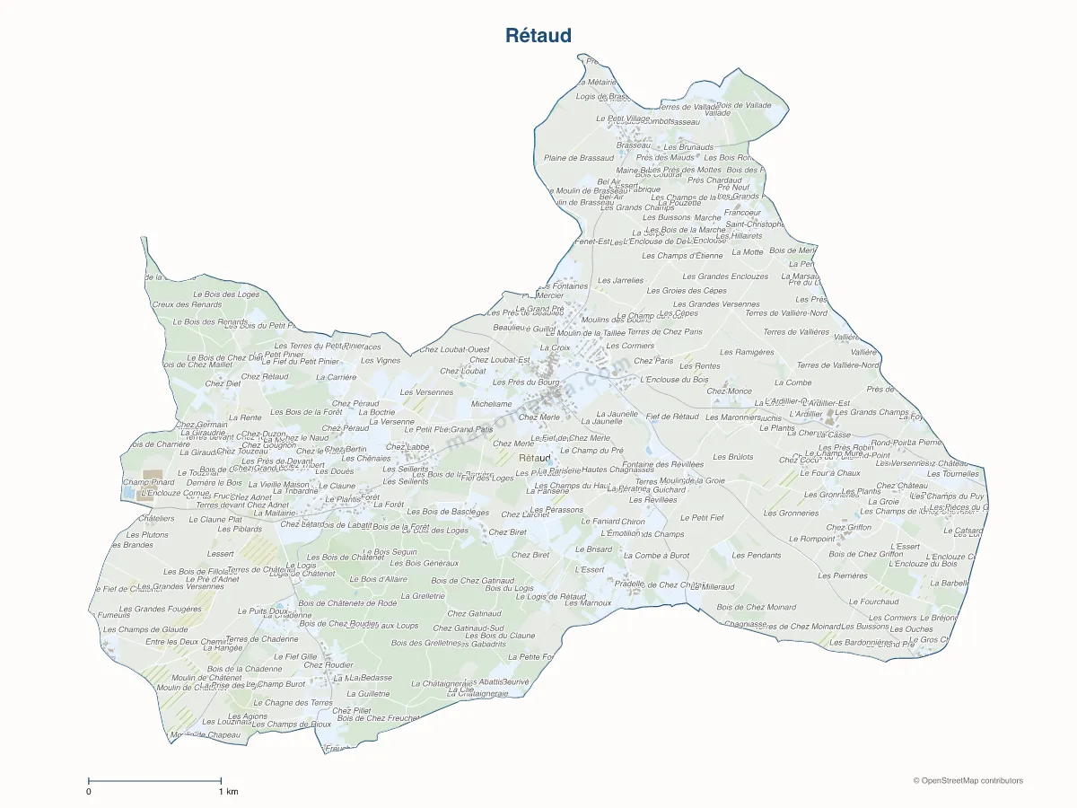 Carte de Rétaud à personnaliser