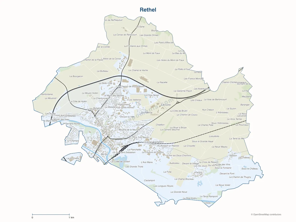 Carte de Rethel à personnaliser