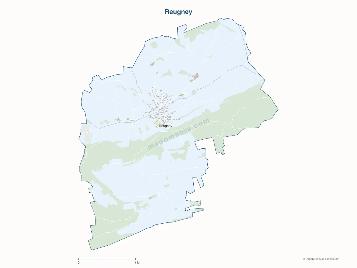 Carte de Reugney à personnaliser