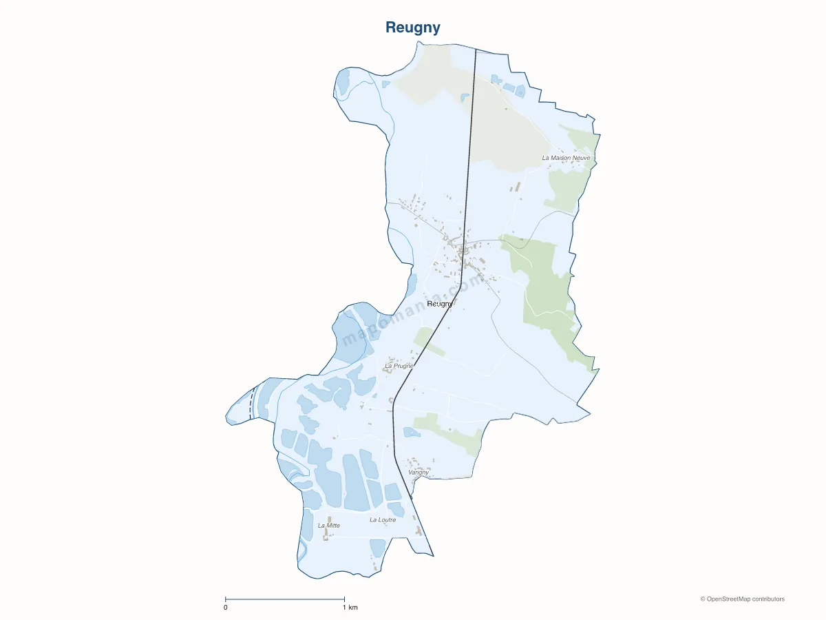 Carte de Reugny à personnaliser