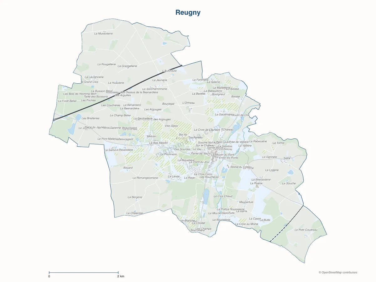 Carte de Reugny à personnaliser