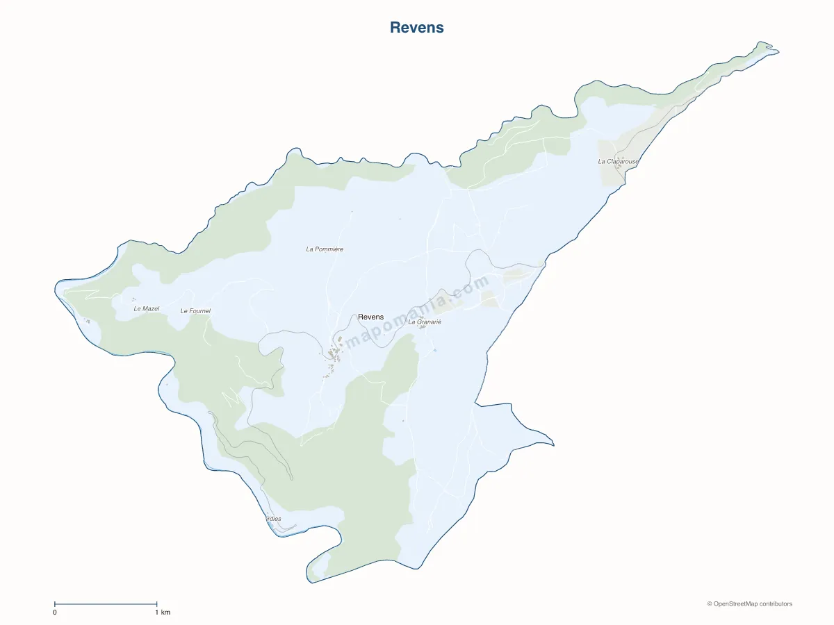 Carte de Revens à personnaliser