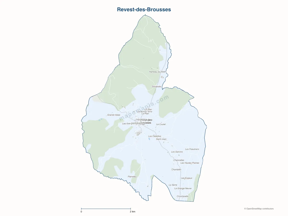 Carte de Revest-des-Brousses à personnaliser
