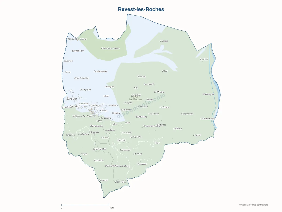 Carte de Revest-les-Roches à personnaliser