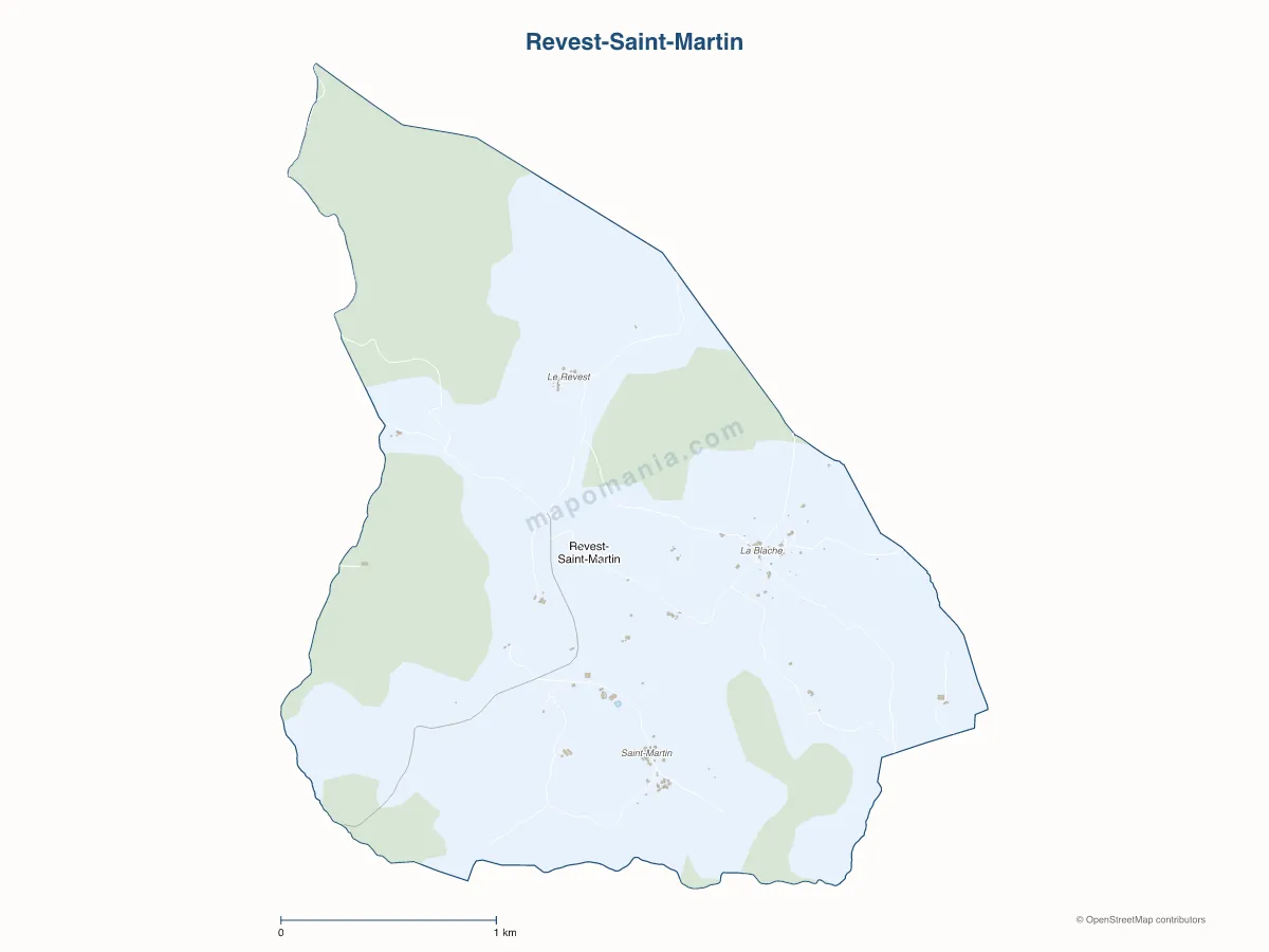 Carte de Revest-Saint-Martin à personnaliser