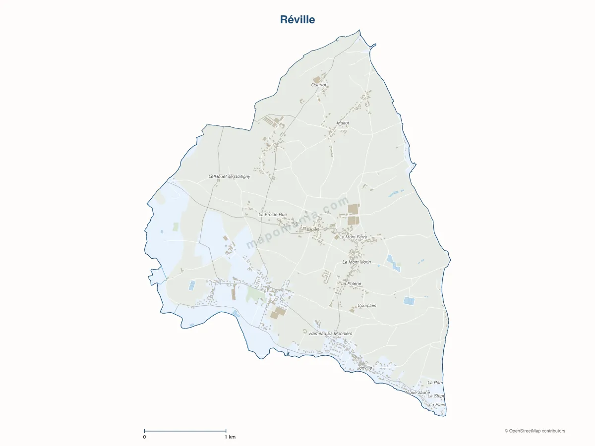Carte de Réville à personnaliser