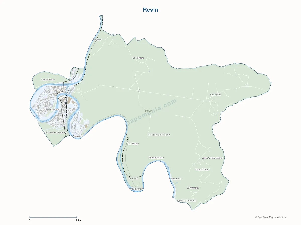 Carte de Revin à personnaliser