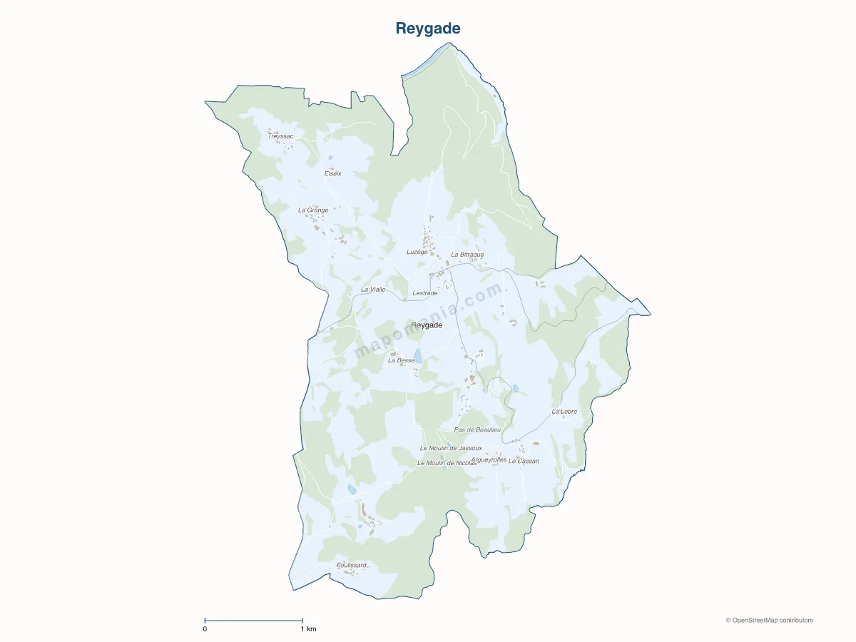 Carte de Reygade à personnaliser