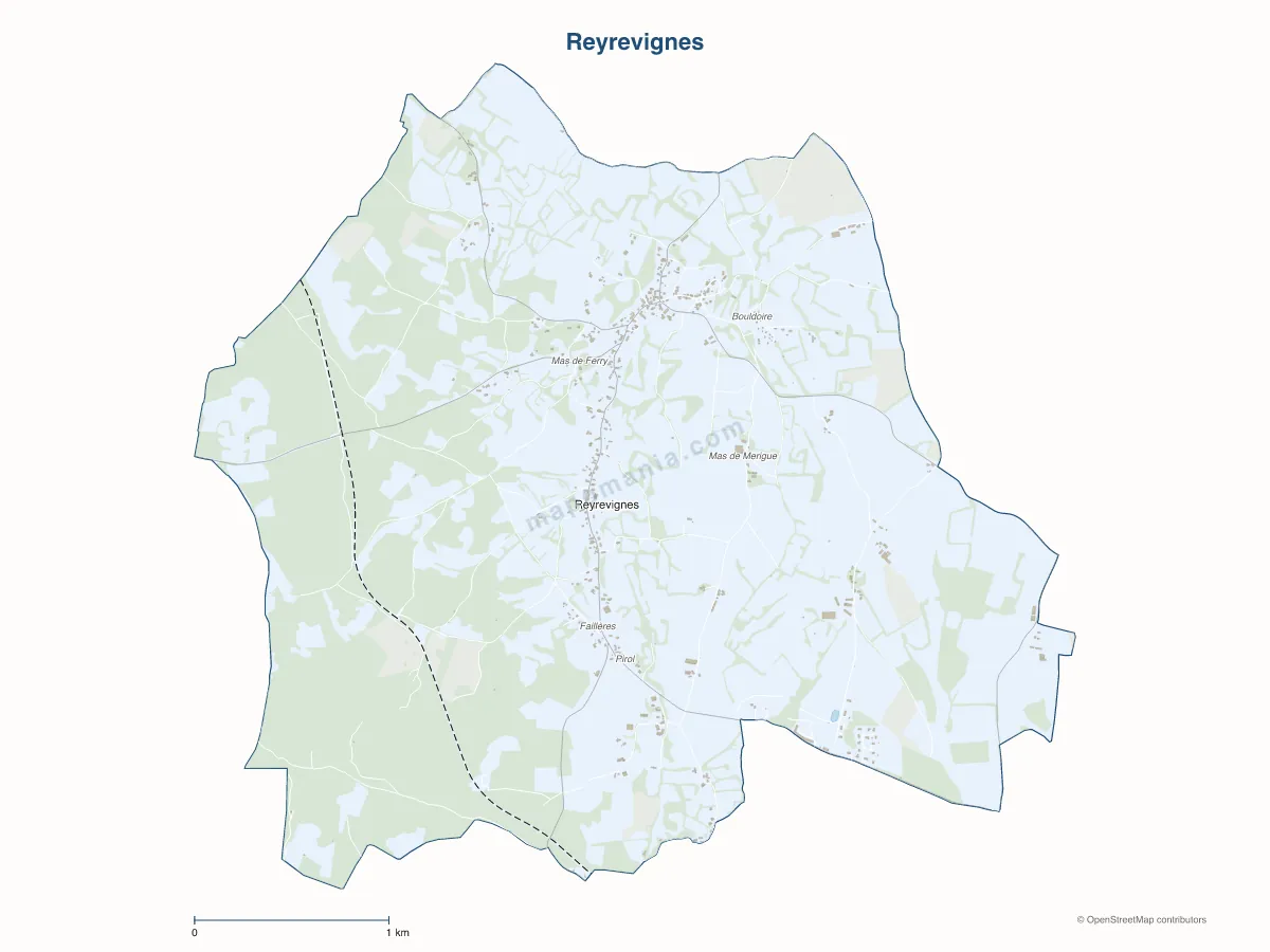 Carte de Reyrevignes à personnaliser