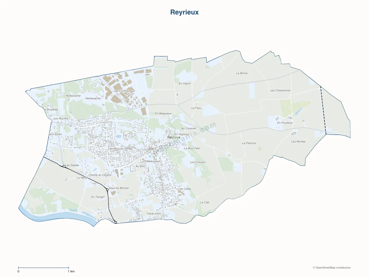 Carte de Reyrieux à personnaliser