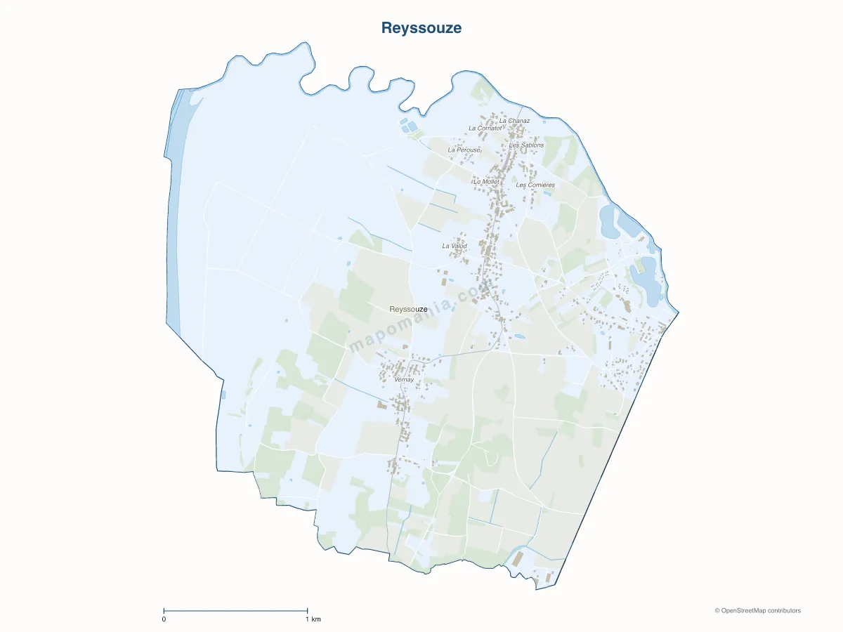 Carte de Reyssouze à personnaliser