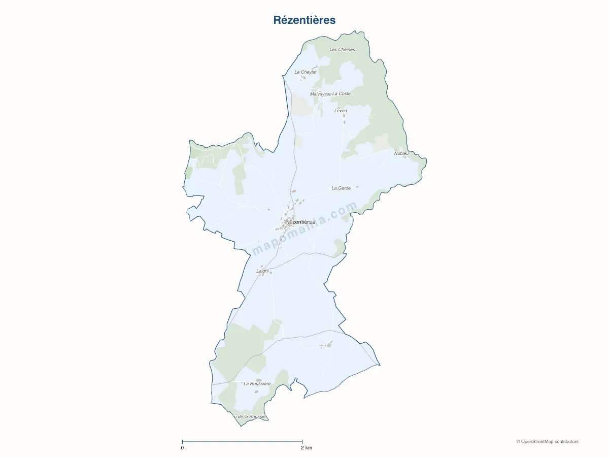 Carte de Rézentières à personnaliser