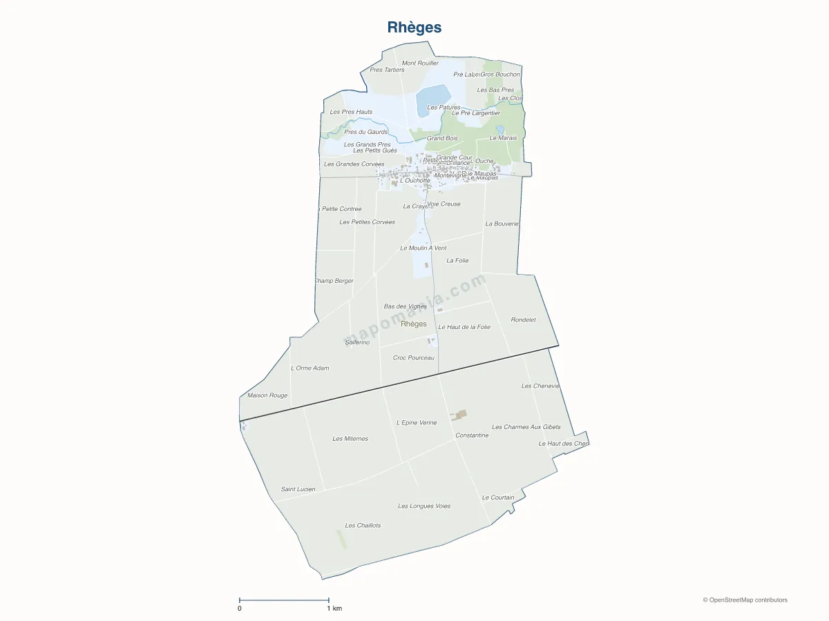 Carte de Rhèges à personnaliser