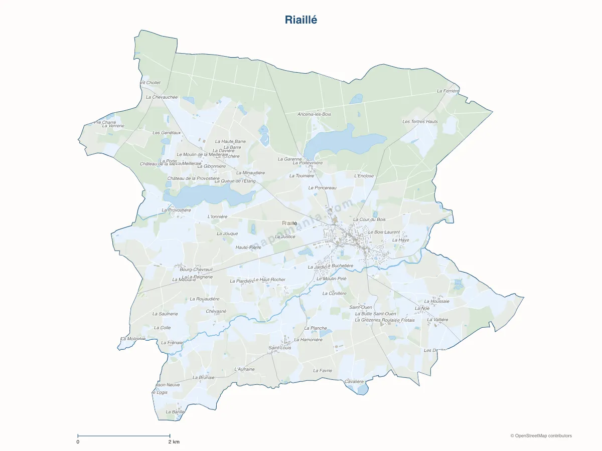Carte de Riaillé à personnaliser