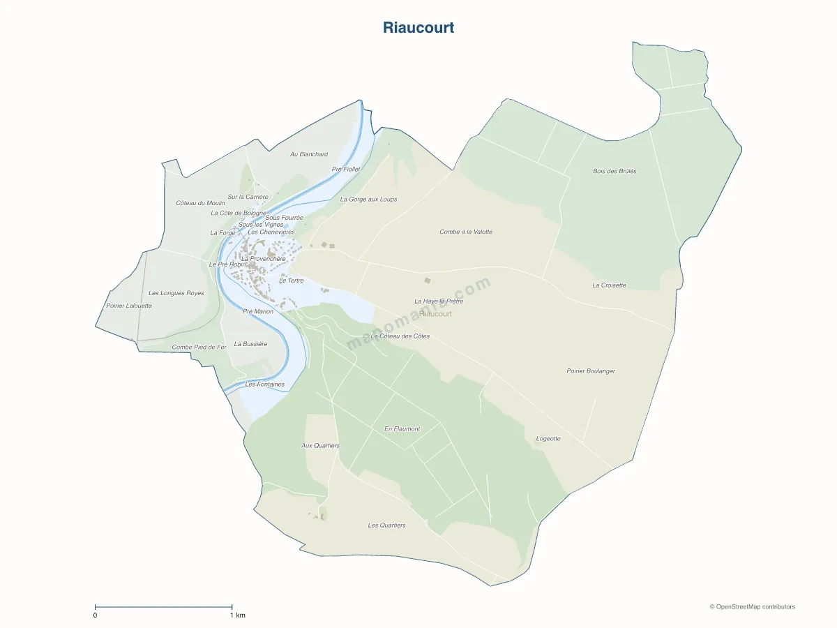 Carte de Riaucourt à personnaliser