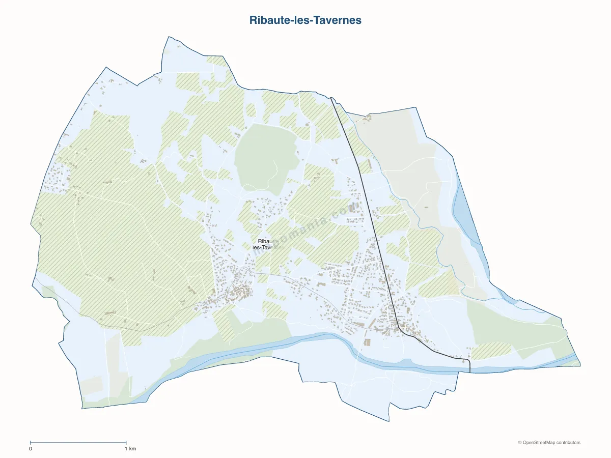 Carte de Ribaute-les-Tavernes à personnaliser