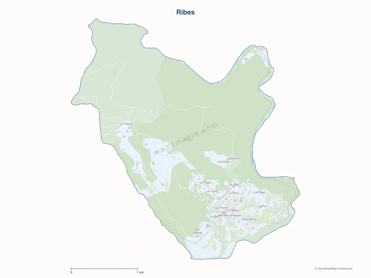 Carte de Ribes à personnaliser