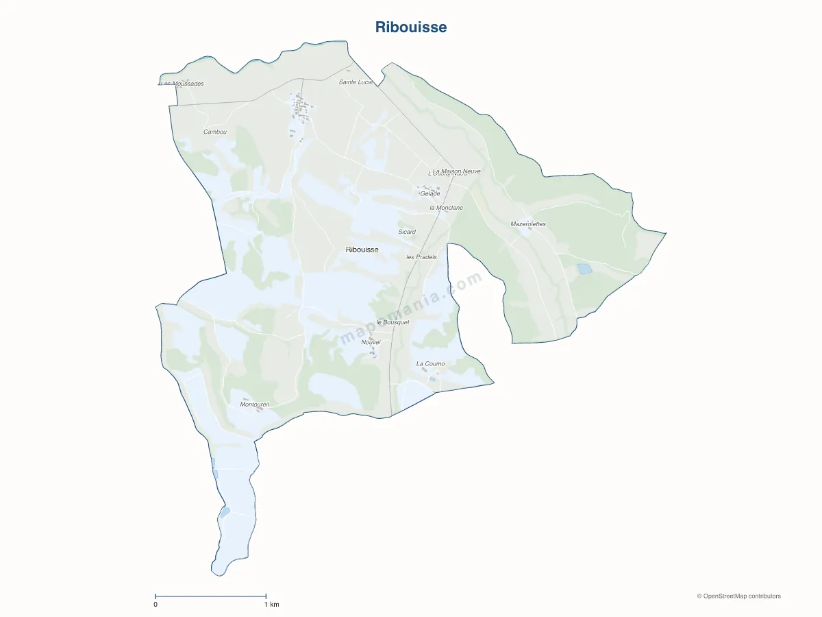 Carte de Ribouisse à personnaliser
