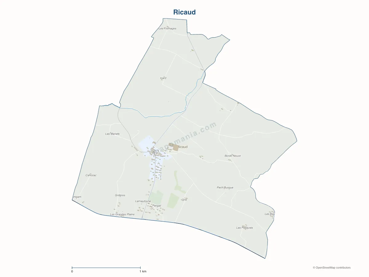 Carte de Ricaud à personnaliser