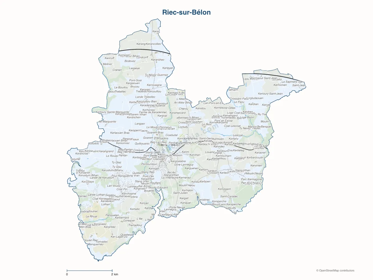 Carte de Riec-sur-Bélon à personnaliser
