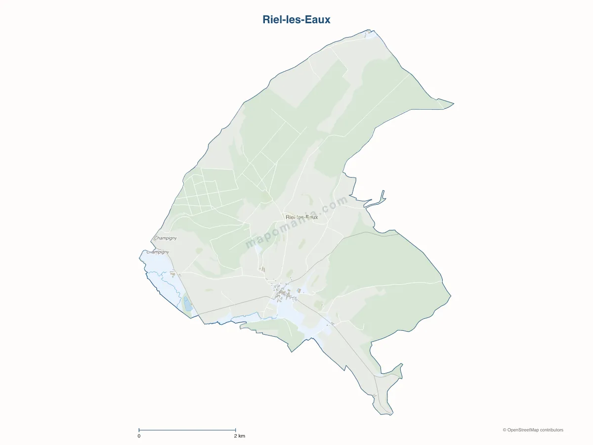 Carte de Riel-les-Eaux à personnaliser