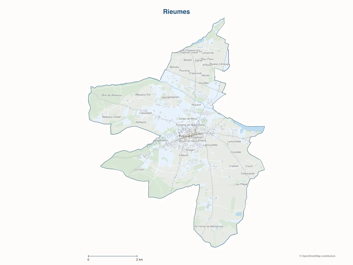 Carte de Rieumes à personnaliser