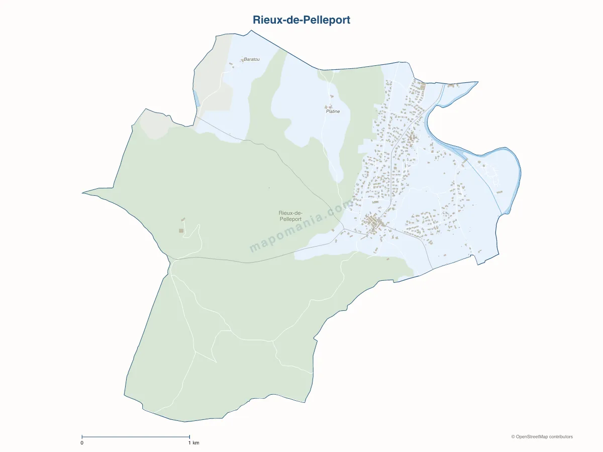 Carte de Rieux-de-Pelleport à personnaliser