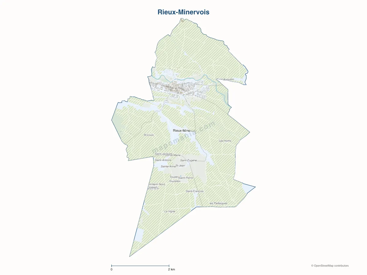 Carte de Rieux-Minervois à personnaliser