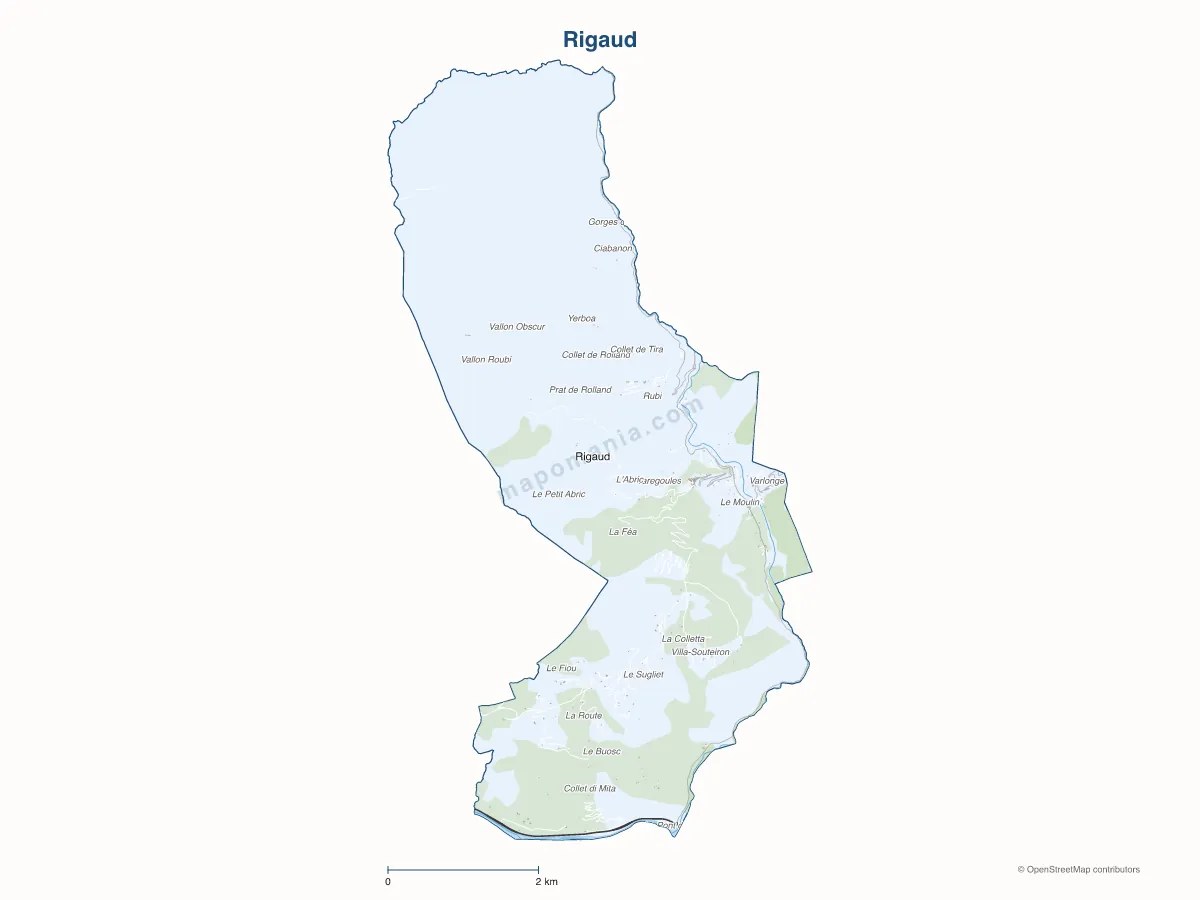 Carte de Rigaud à personnaliser