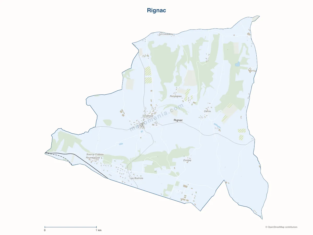 Carte de Rignac à personnaliser