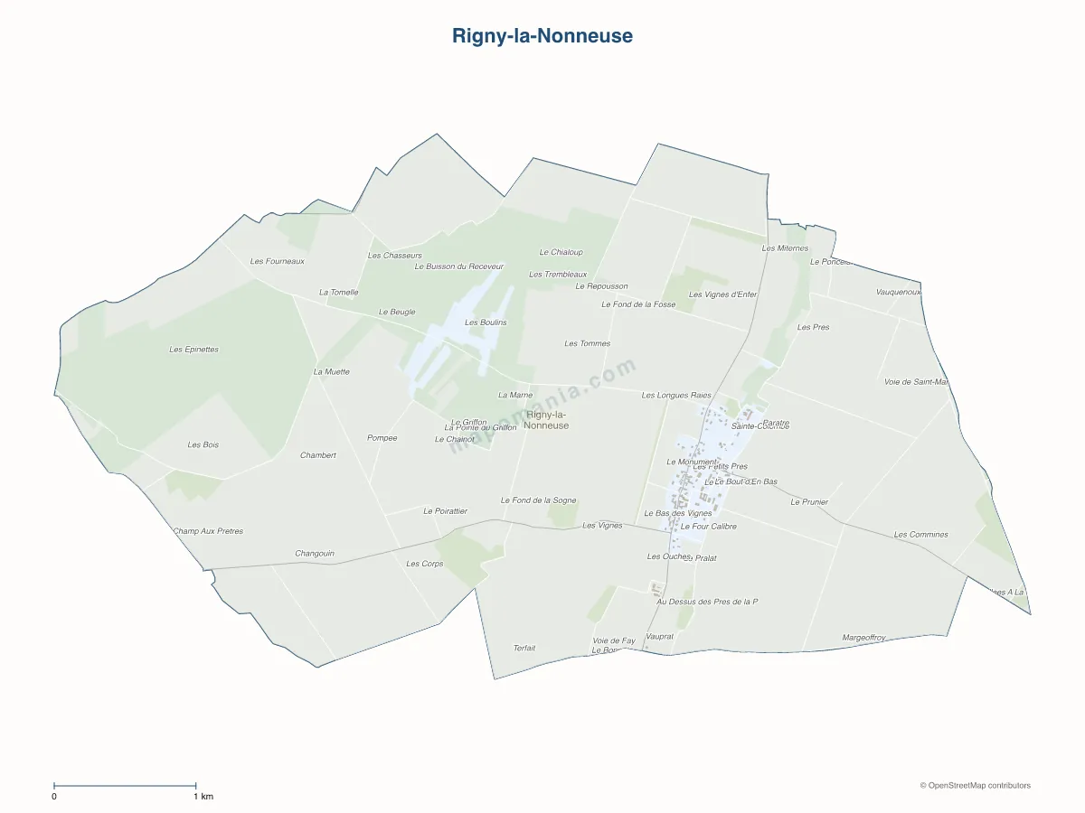 Carte de Rigny-la-Nonneuse à personnaliser