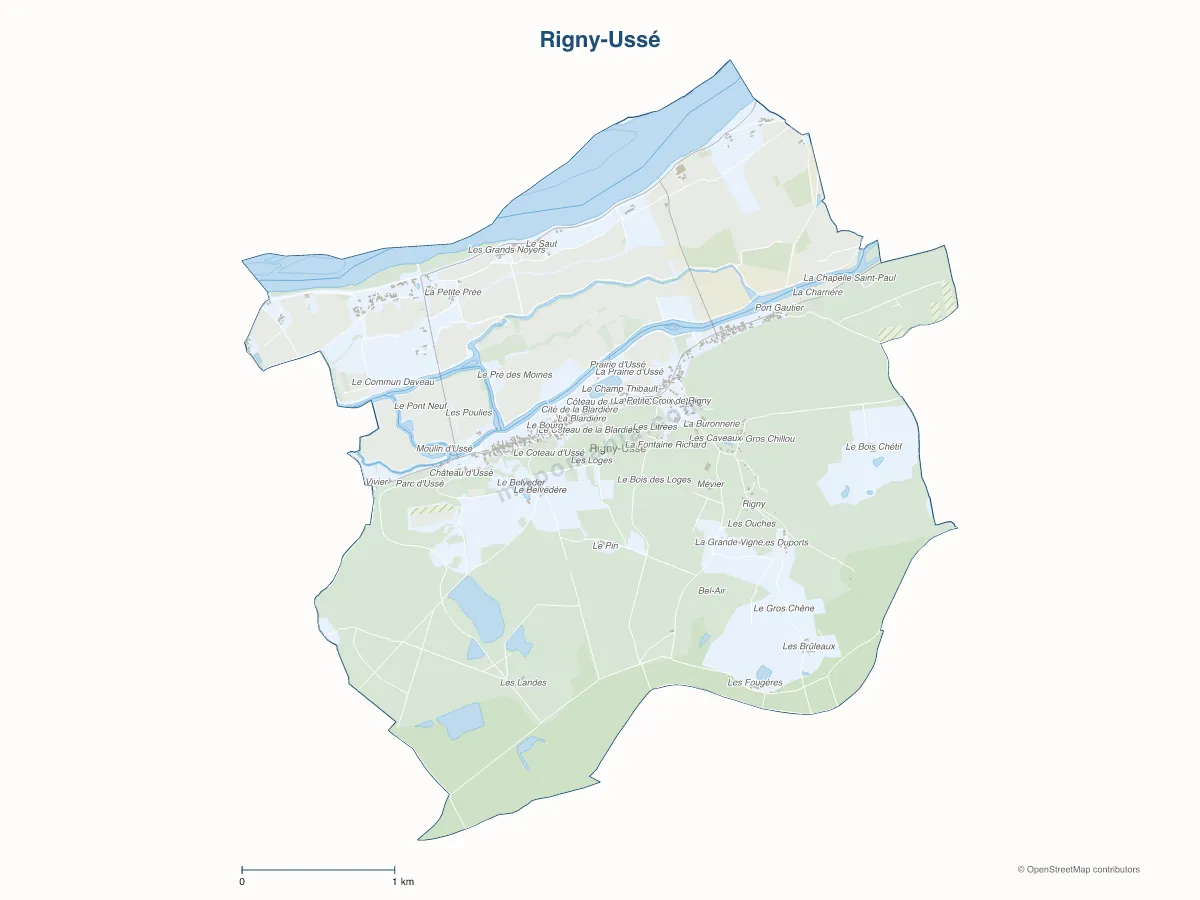 Carte de Rigny-Ussé à personnaliser