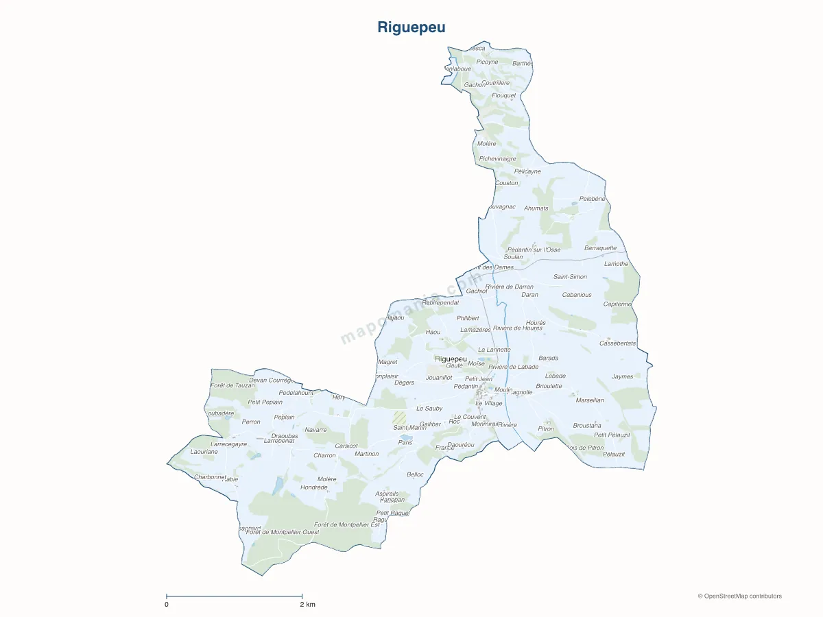 Carte de Riguepeu à personnaliser