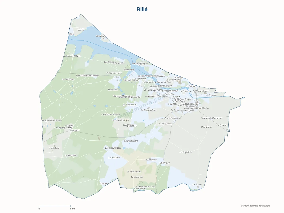 Carte de Rillé à personnaliser