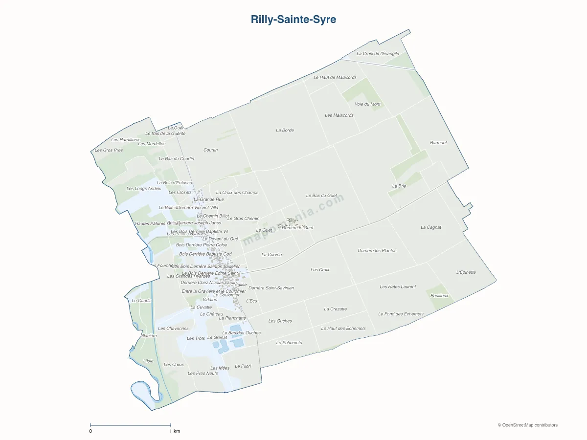 Carte de Rilly-Sainte-Syre à personnaliser