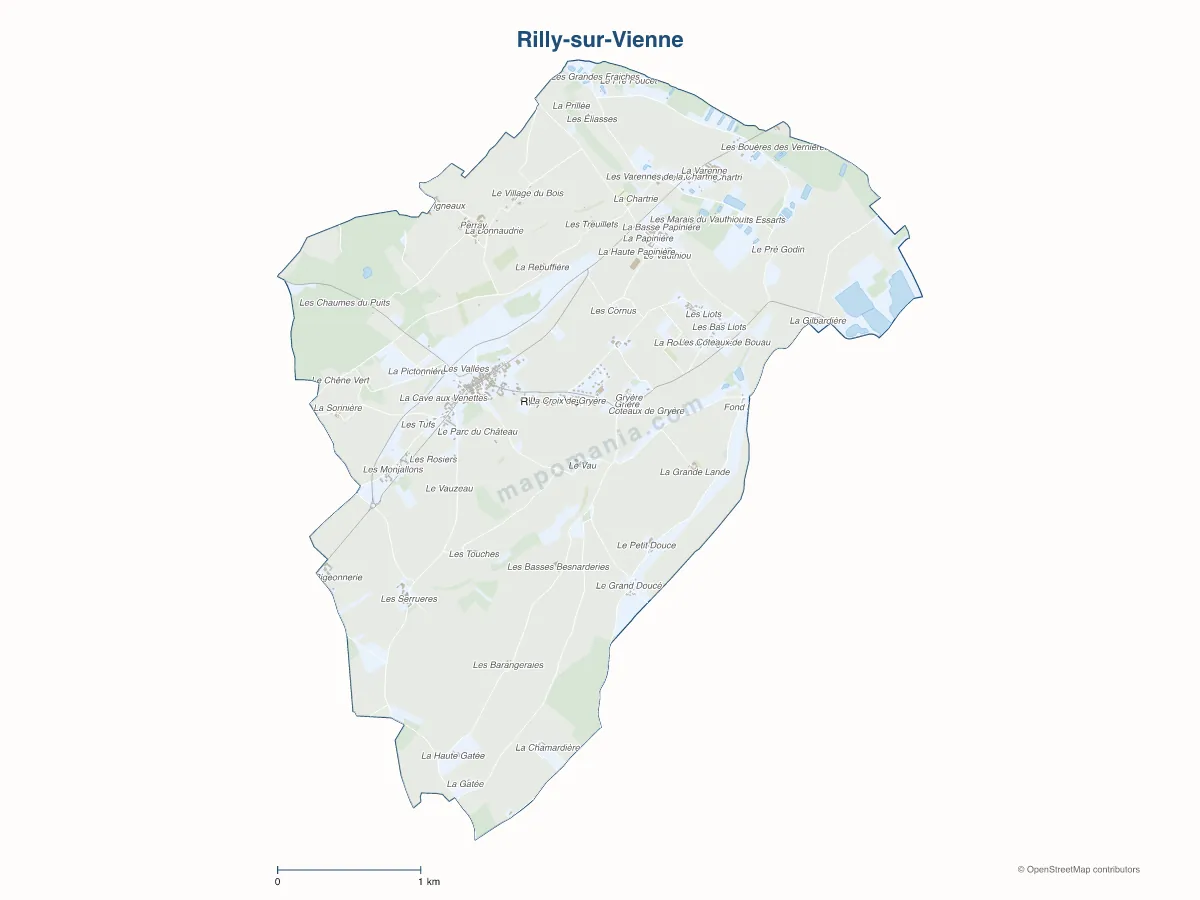 Carte de Rilly-sur-Vienne à personnaliser
