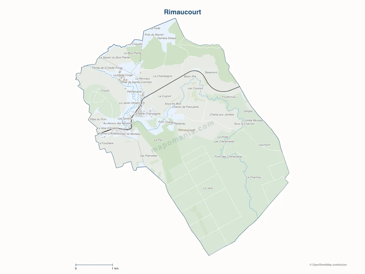 Carte de Rimaucourt à personnaliser