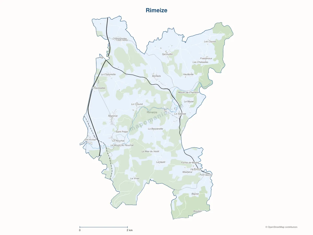 Carte de Rimeize à personnaliser