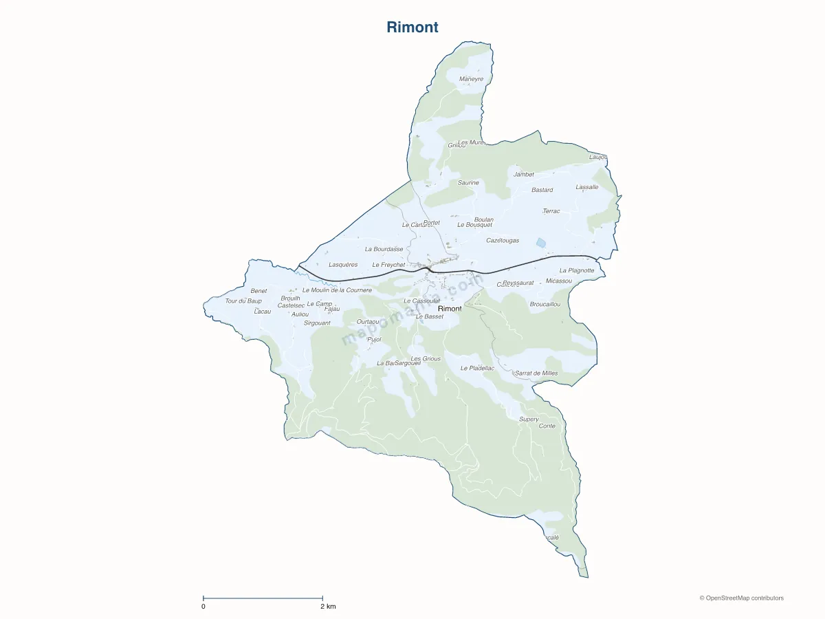 Carte de Rimont à personnaliser