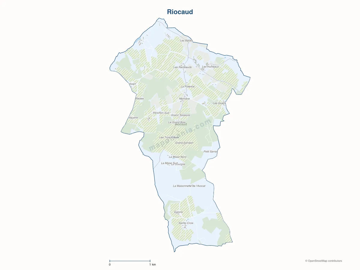 Carte de Riocaud à personnaliser