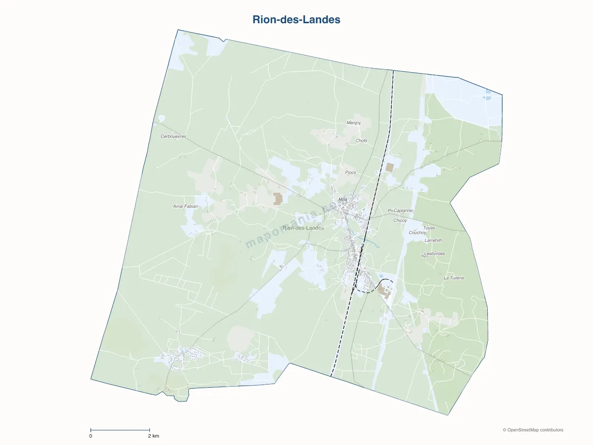 Carte de Rion-des-Landes à personnaliser